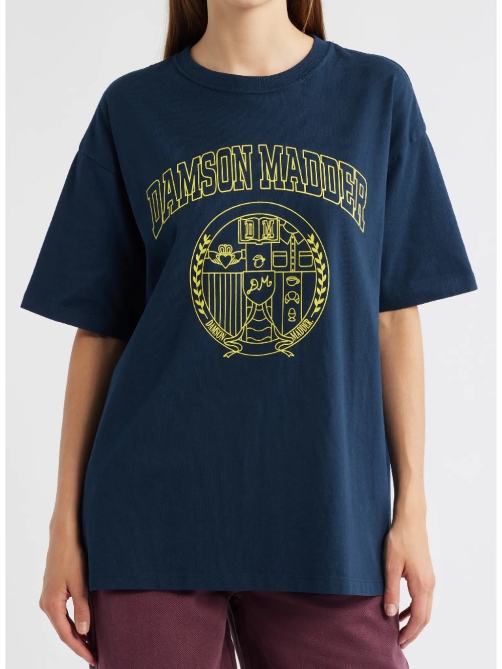 NWT Damson Madder Collegiate Oversized Graphic T-Shirt | Vintage Style Tee